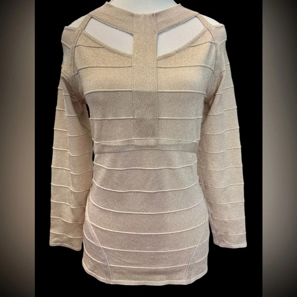 Boston Proper | Metallic Cutout Top - Picture 5 of 9